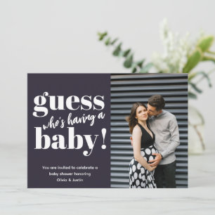 Bold Minimalist Photo Baby Shower Invitation