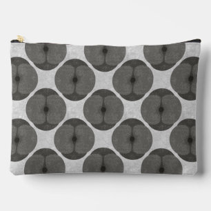 Bold Minimalist Poppy Textured Floral Black Accessory Pouch