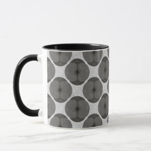Bold Minimalist Poppy Textured Floral Black Mug