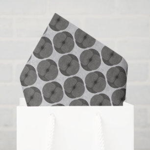 Bold Minimalist Poppy Textured Floral Black Tissue Paper