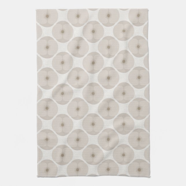 Bold Minimalist Poppy Textured Floral Cream Tea Towel (Vertical)