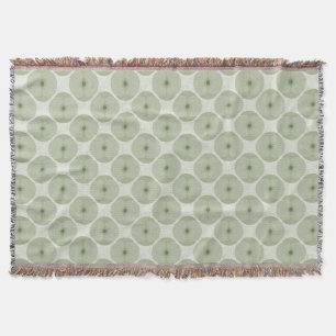 Bold Minimalist Poppy Textured Floral Green Throw Blanket