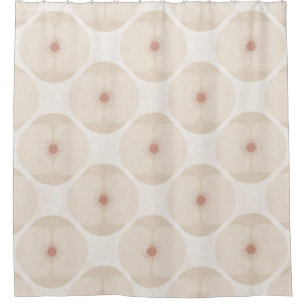 Bold Minimalist Poppy Textured Floral Pink Shower Curtain