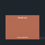 Bold Minimalist Rust Fall Retro Custom Wedding Thank You Card<br><div class="desc">Bold Minimalist Rust Fall Retro Simple Custom Wedding Thank You Card</div>