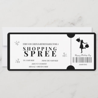 Bold Minimalist Shopping Spree Voucher   Invitation