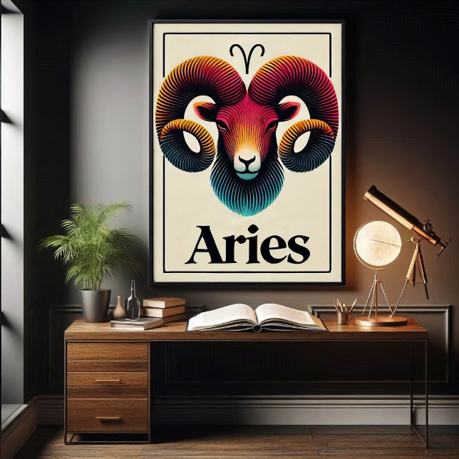 Bold Minimalistic Aries Zodiac Sign Poster (Creator Uploaded)