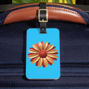 Bold MOD Daisy Flower - Floral Spring Summer 1960s Luggage Tag