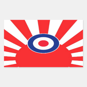 Bold MOD Target Roundel on Burst Japan Rectangular Sticker