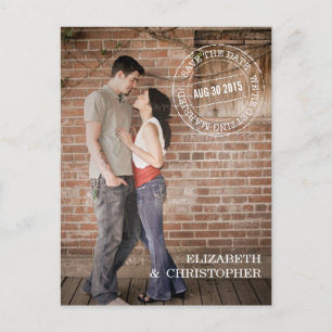 Bold Mod Vertical Photo Save the Date Postcard