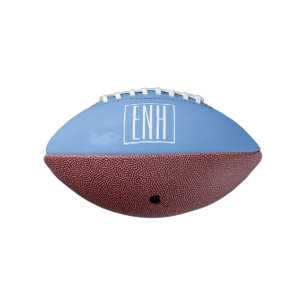 Bold Modern 3 Initials Monogram Soft Blue Football