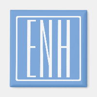 Bold Modern 3 Initials Monogram | Soft Blue