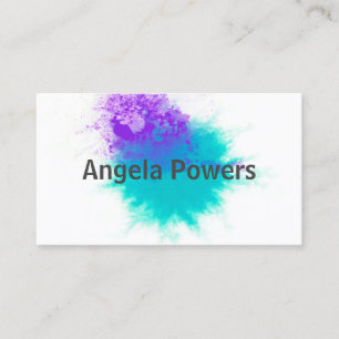 bold modern abstract artistic watercolor splash business card