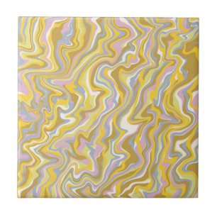 Bold Modern Abstract Green Marble Wavy Stripe Ceramic Tile