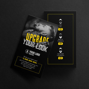 Bold & Modern Barber Shop Hair Stylist Moustache Business Card