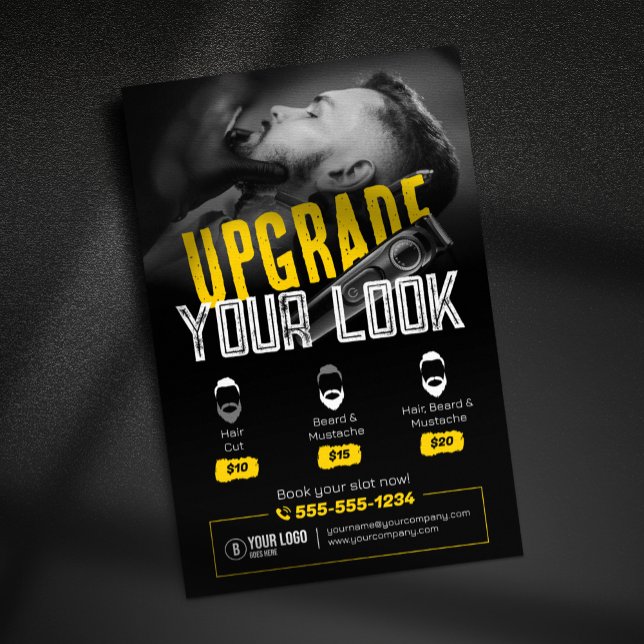 Bold & Modern Barber Shop Hair Stylist Moustache Flyer (Creator Uploaded)