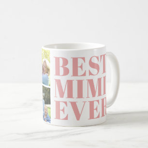 Bold Modern Best Mimi Ever 3 Photo Gift Coffee Mug