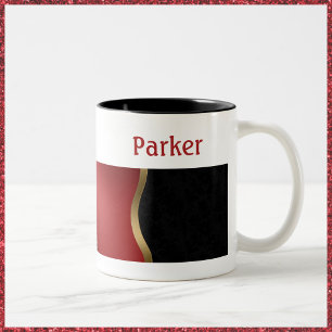 Bold Modern Black and Red  Two-Tone Coffee Mug