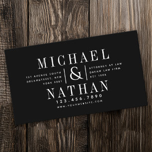 Bold Modern Black  Lawyer Attorney Business Card