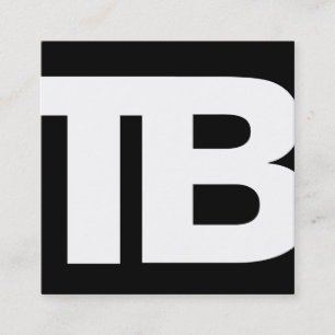 Bold Modern Black Professional 2 Letter Monogram Square Business Card