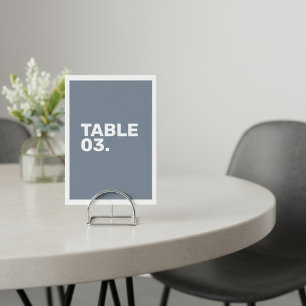 Bold Modern Blue minimal Table number