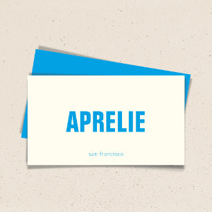 Bold Modern Blue White Creative Minimalist Business Card