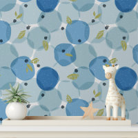 Bold Modern Blueberry Fruit Polka Dot Pattern