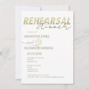 Bold Modern Boho Floral Greenery Rehearsal Dinner Invitation