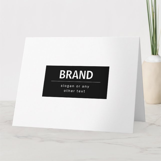 Bold Modern Brand or Business Name | Black & White Card (Front)