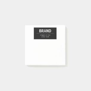 Bold Modern Brand or Business Name   Black & White Post-it Notes