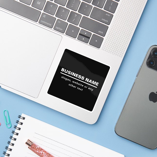 Bold Modern Business Name Template | B&W (Laptop w/ iPhone)