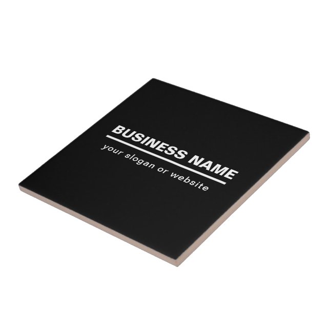 Bold Modern Business Name Template | B&W Ceramic Tile (Side)