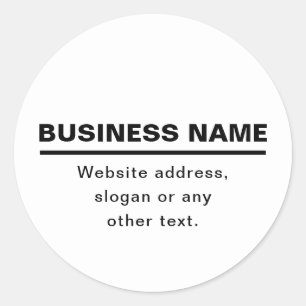 Bold Modern Business Name Template   B&W Classic Round Sticker