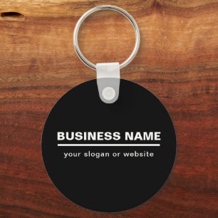 Bold Modern Business Name Template   B&W Key Ring