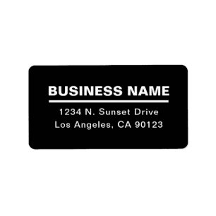 Bold Modern Business Name Template B&W Label