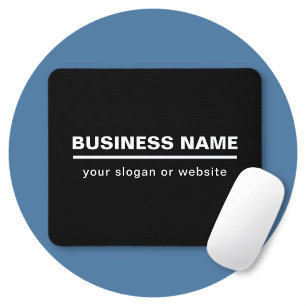 Bold Modern Business Name Template   B&W Mouse Pad