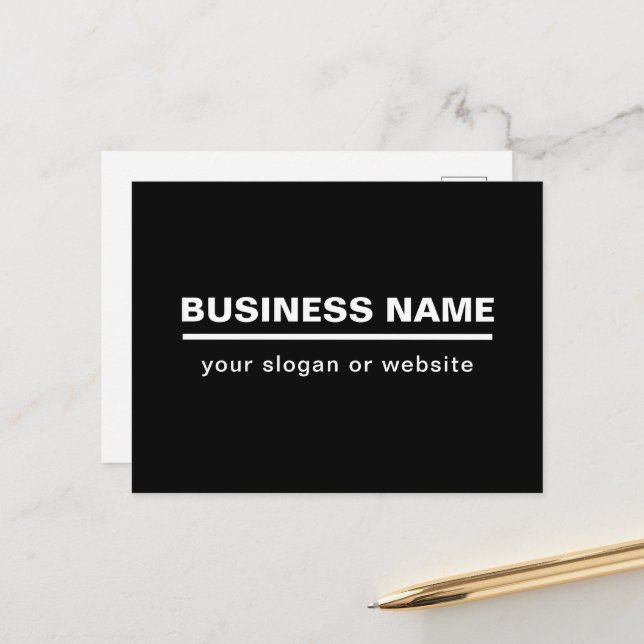 Bold Modern Business Name Template | B&W Postcard (Front/Back In Situ)