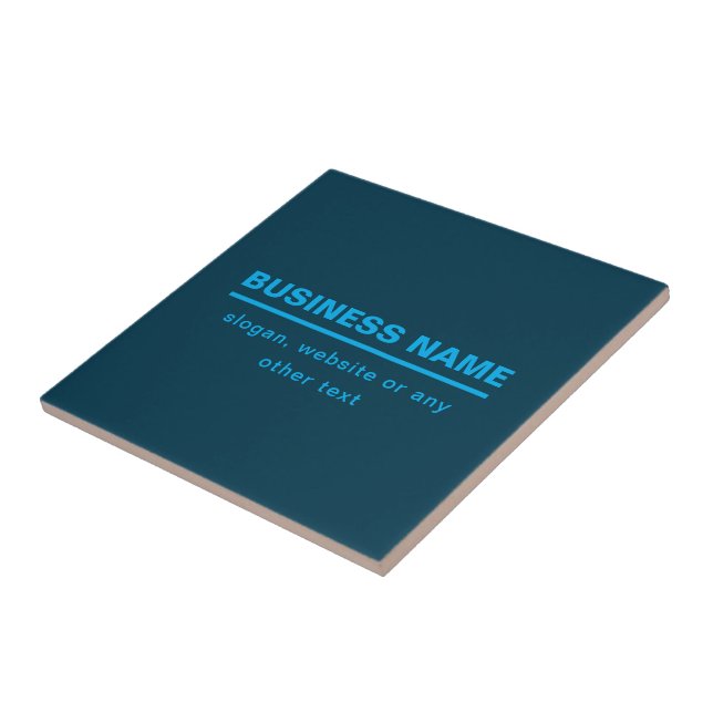 Bold Modern Business Name Template | Blue Ceramic Tile (Side)