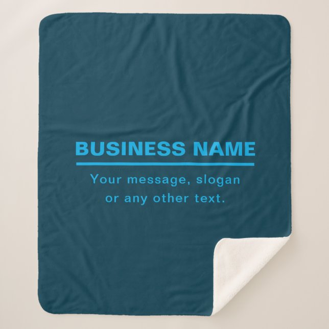 Bold Modern Business Name Template | Blue Sherpa Blanket (Front)