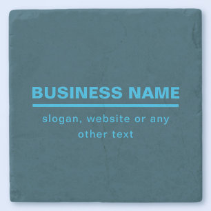 Bold Modern Business Name Template   Blue Stone Coaster