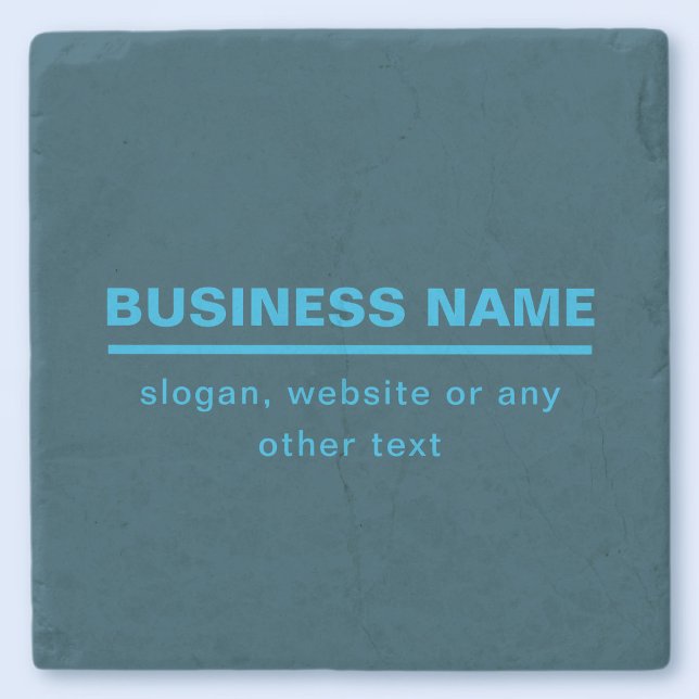 Bold Modern Business Name Template | Blue Stone Coaster (Creator Uploaded)