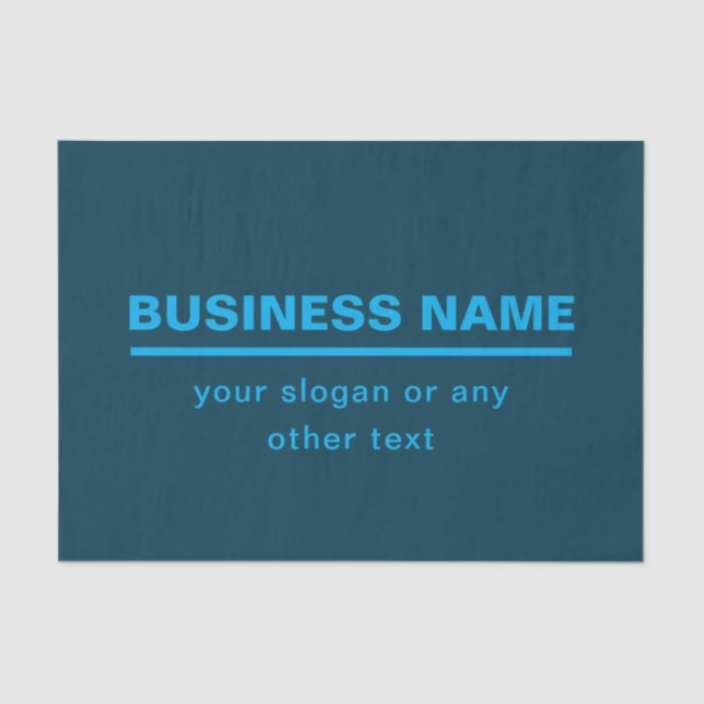 Bold Modern Business Name Template | Blue Tissue Paper (Front)