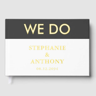 Bold Modern BW ‘We Do’ Wedding Clean Layout Guest Book