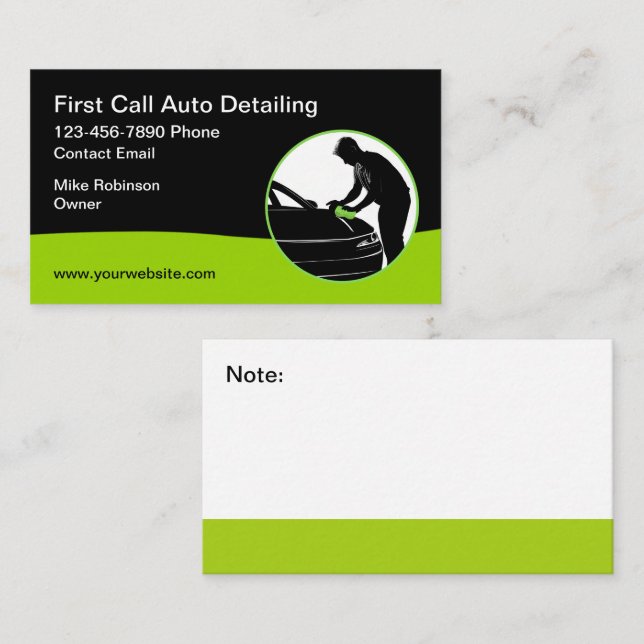 Bold Modern Car Detailing Business Cards (Front/Back)