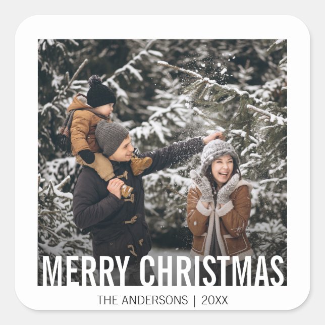 Bold Modern Christmas Holiday Stickers (Front)