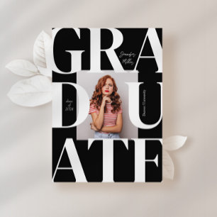 Bold Modern Classic Photo Graduation Invitation