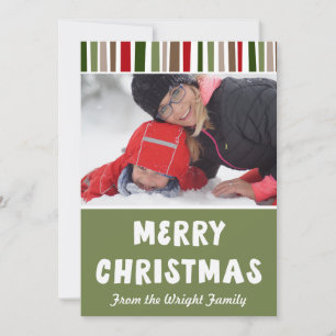 Bold Modern Colourful Merry Christmas, Your Photo Holiday Card