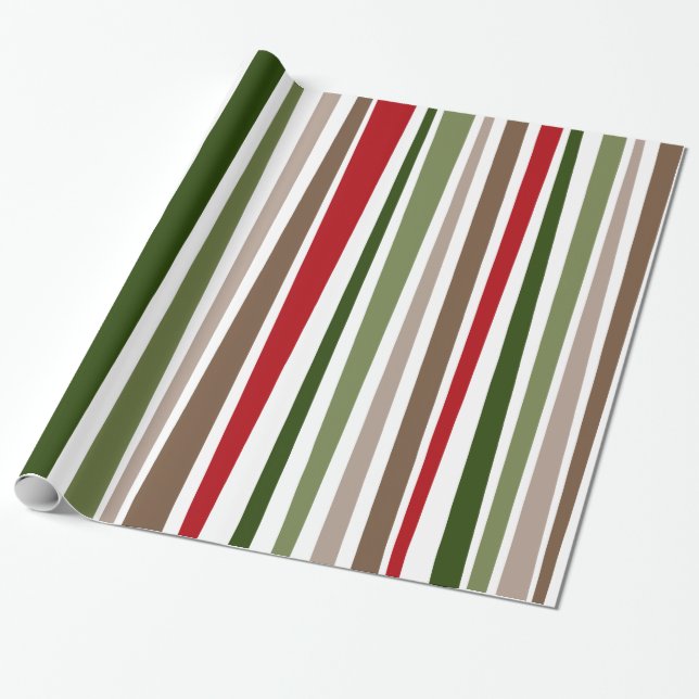 Bold Modern Colourful Uneven Stripes Holiday Style Wrapping Paper (Unrolled)