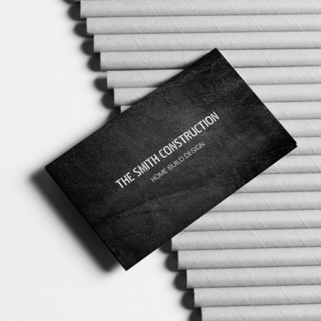 Bold Modern Construction Black Concrete Textured  Business Card (Creator Uploaded)