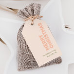 Bold Modern Coral Merry Christmas Family Gift Tags<br><div class="desc">Send warm wishes this holiday season with these unique and cute, bold modern coral Merry Christmas family gift tags. Their simple and minimalist design features boho-inspired elements in light pink, pastel coral, sage green, blush, and peach hues. Celebrating the festive spirit of December, this design brings a cheerful and fun...</div>