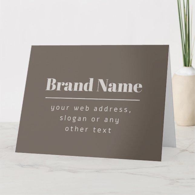 Bold Modern Dark & Light Beige Brand or Business Card (Front)